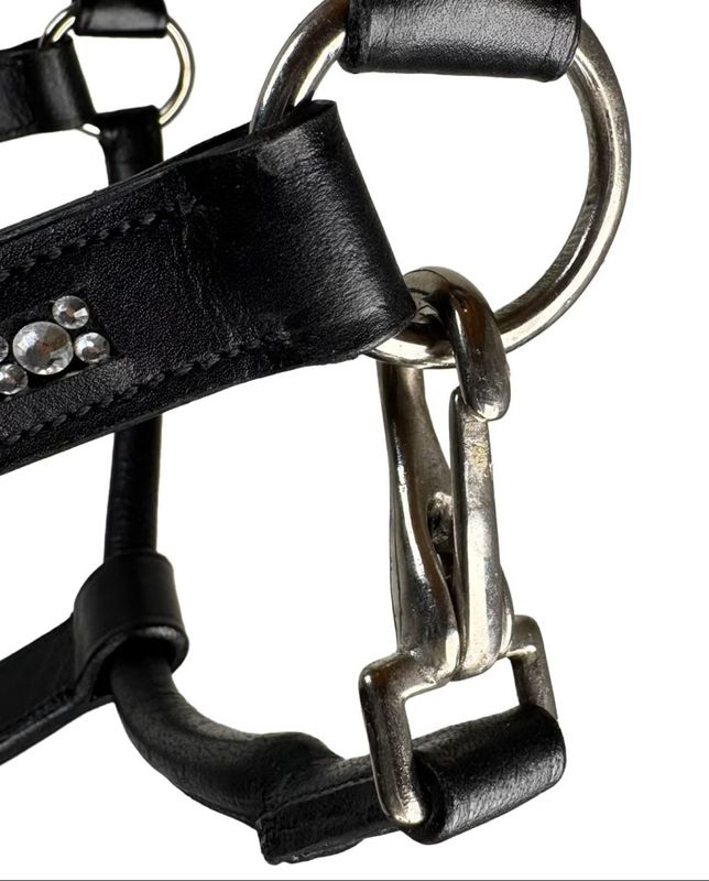 Lærgrime Silver Diamonds Svart